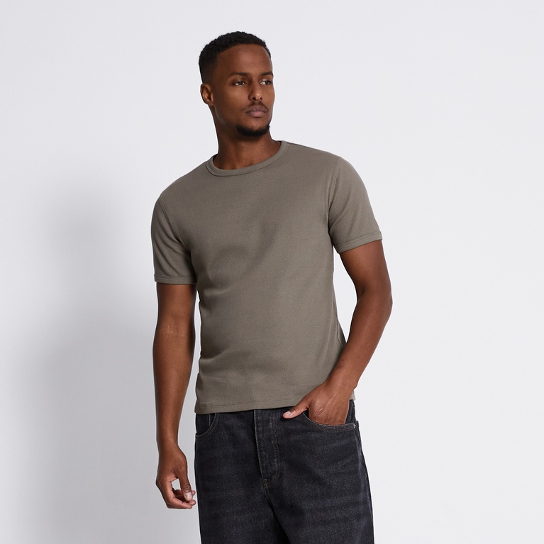 Rib knit tee "Vincent" Green